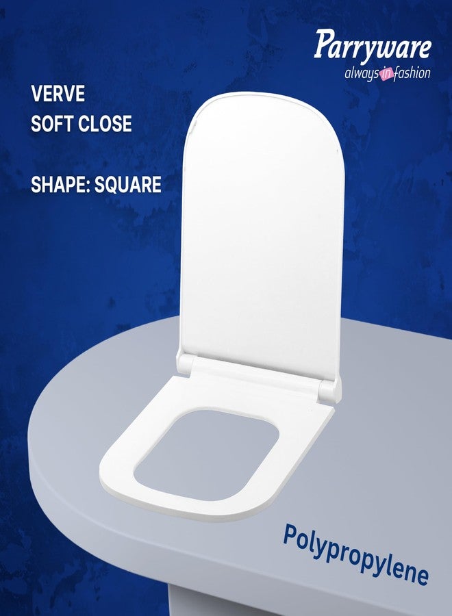 Parryware غطاء مقعد المرحاض Parryware Verve المصنوع من البولي بروبيلين، بإغلاق ناعم ومفصلات (مقاس قياسي، أبيض) | غطاء مقعد المرحاض | يُغلق المقعد بهدوء دون صوت ارتطام | مناسب لأدوات الحمام | E82941C - Image 4